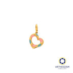 Arthesdam Jewellery 916 Gold Donut Heart with Blue and Pink Enamel Pendant