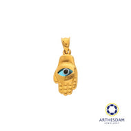 Arthesdam Jewellery 916 Gold Hamsa Hand Evil Eye Pendant