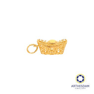 Arthesdam Jewellery 916 Gold Lucky Coin Yuan Bao Ingot Pendant