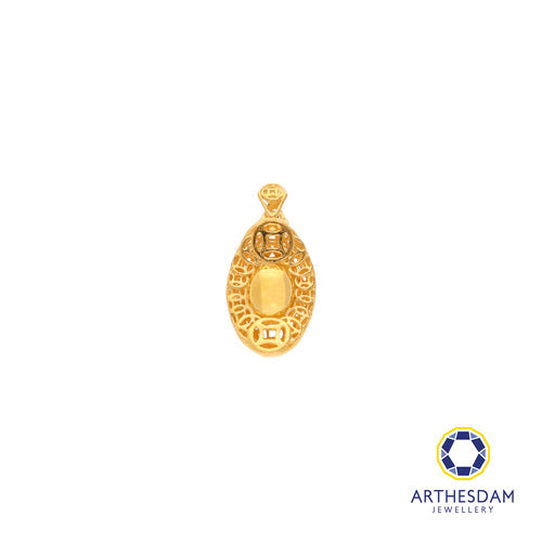 Arthesdam Jewellery 916 Gold Lucky Coin Yuan Bao Ingot Pendant