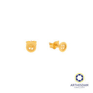 Arthesdam Jewellery 916 Gold Round Button Earrings