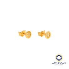 Load image into Gallery viewer, Arthesdam Jewellery 916 Gold Round Button Earrings
