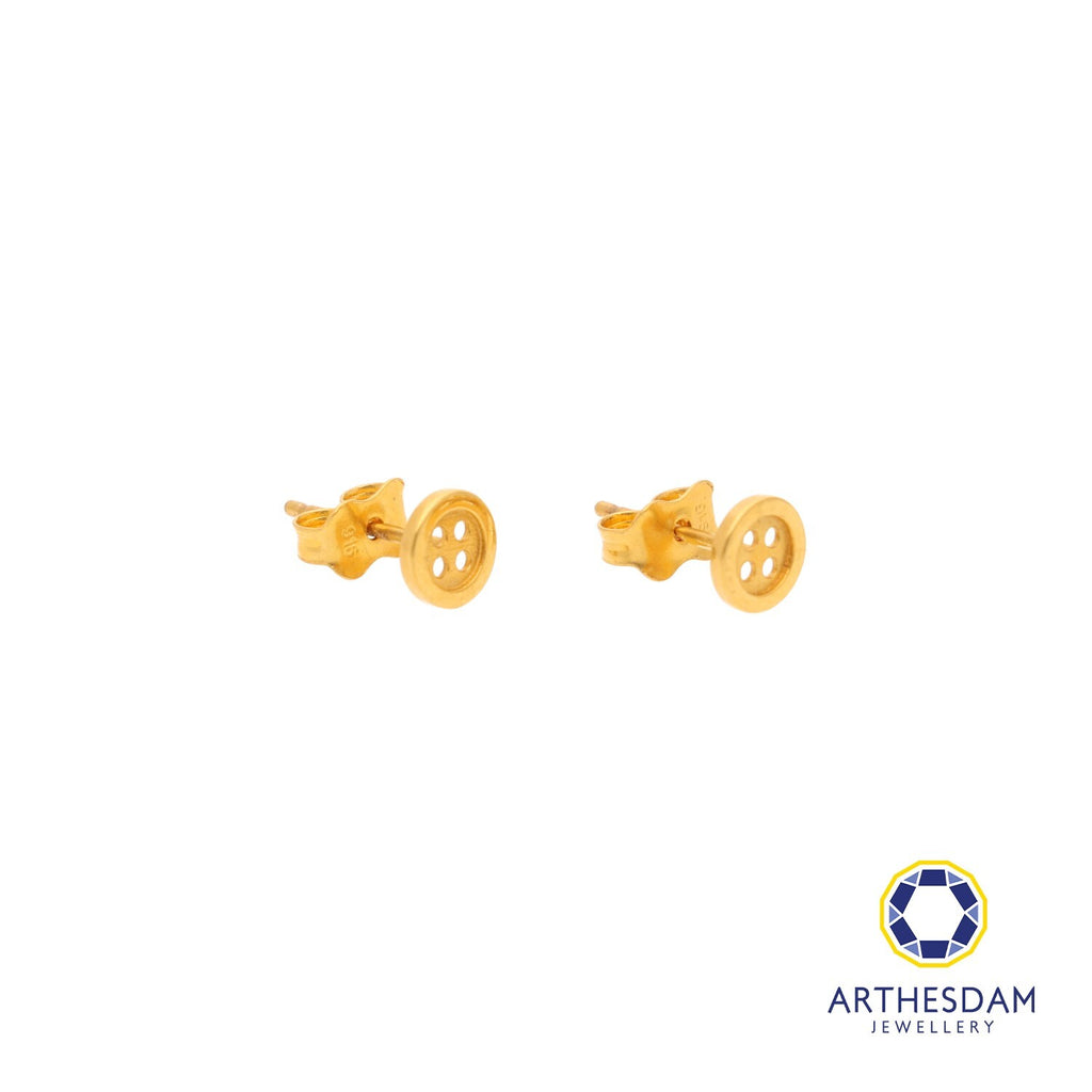 Arthesdam Jewellery 916 Gold Round Button Earrings