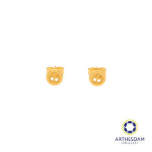 Load image into Gallery viewer, Arthesdam Jewellery 916 Gold Round Button Earrings
