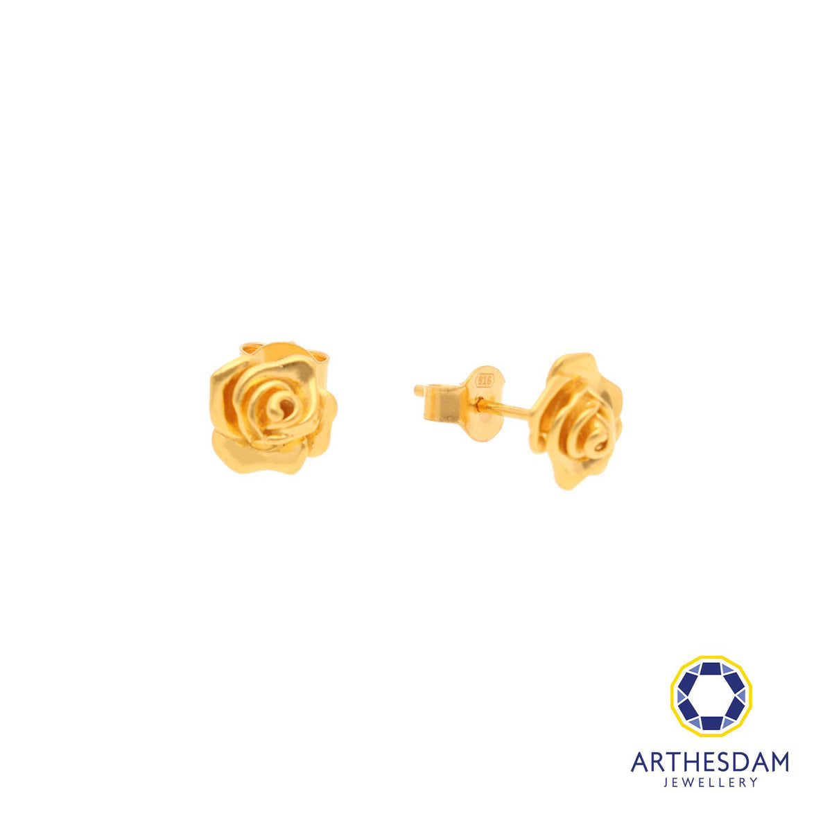 Arthesdam Jewellery 916 Gold Sweet Rose Earrings