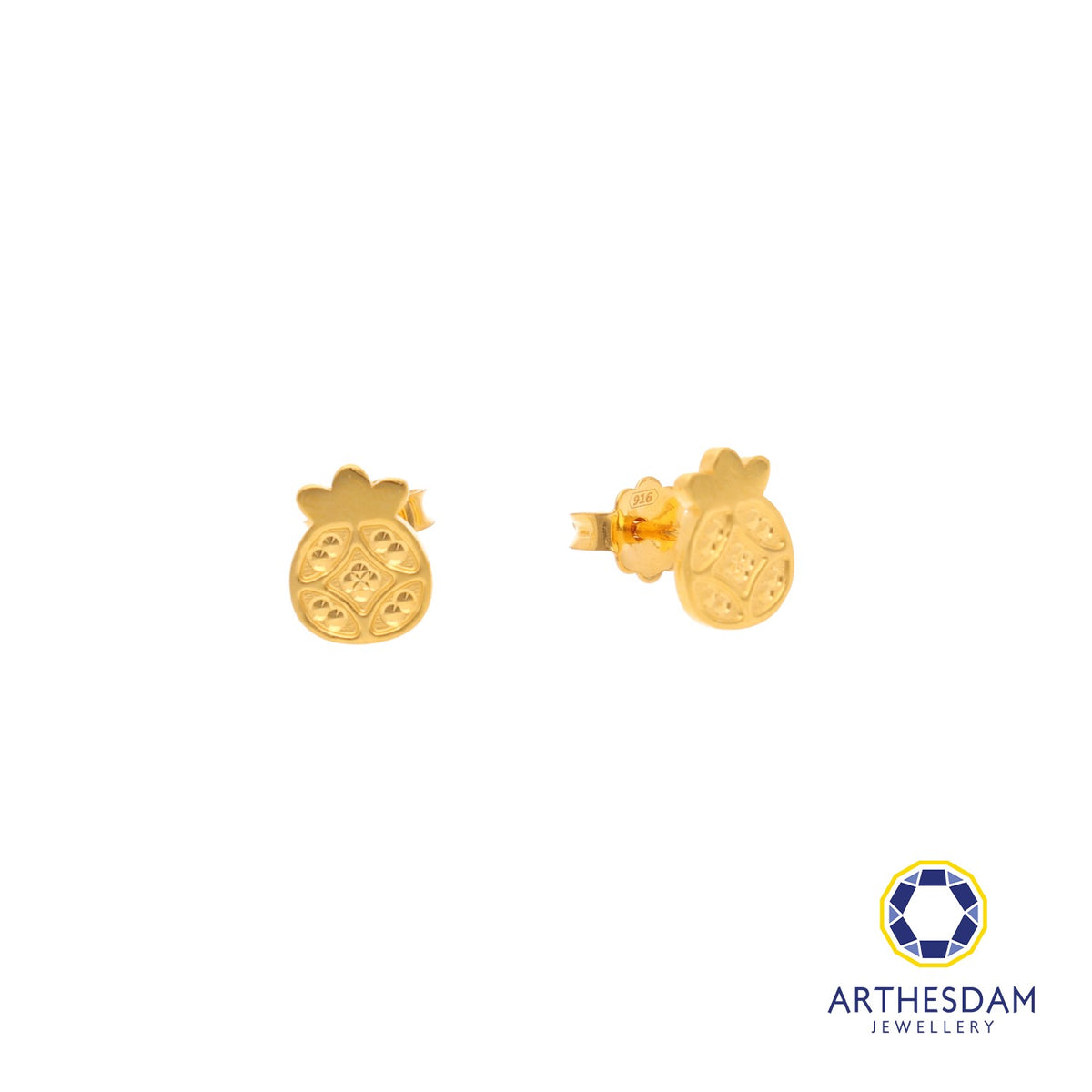 Arthesdam Jewellery 916 Gold Fortune Bag Coin Earrings