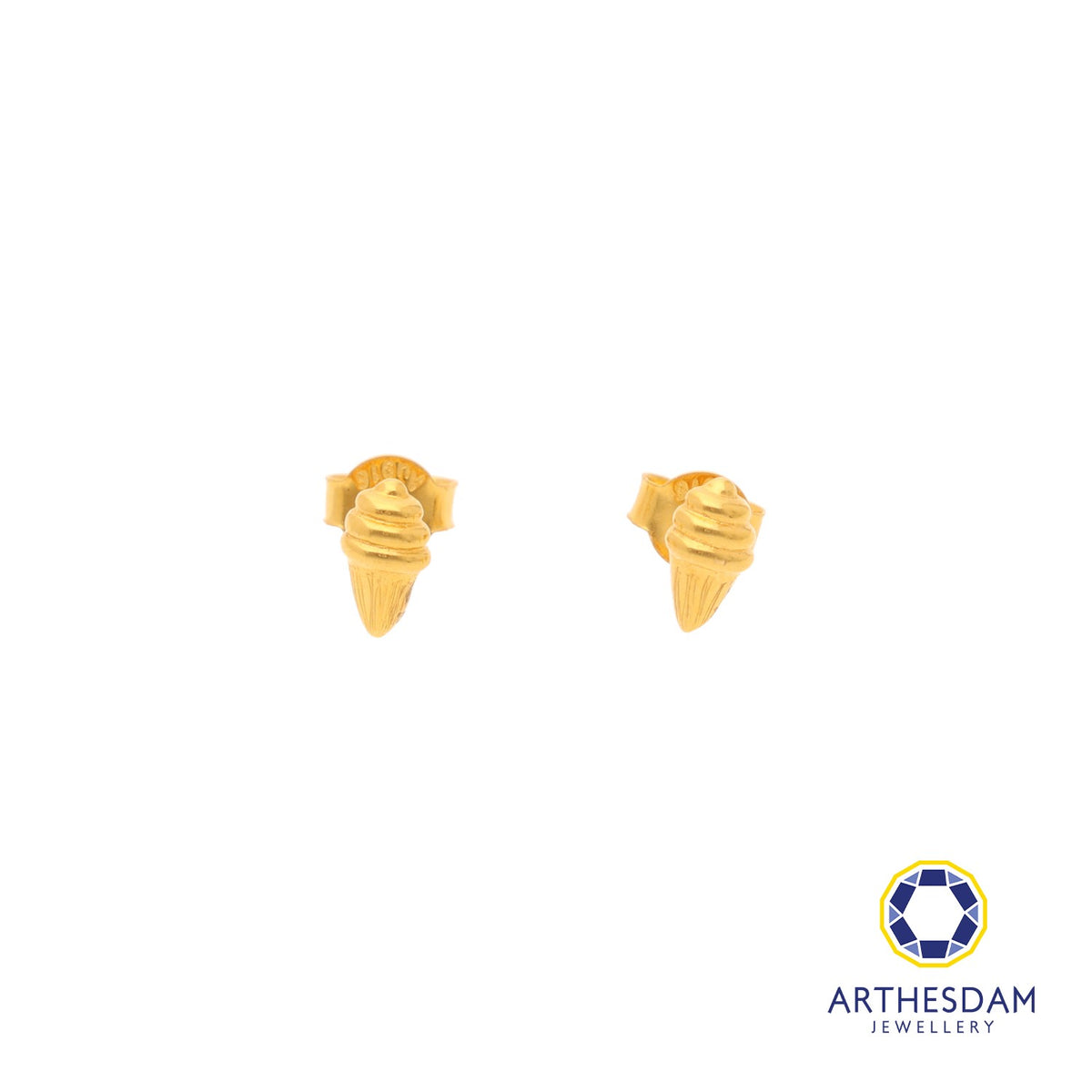 Arthesdam Jewellery 916 Gold Ice Cream Cone Earrings
