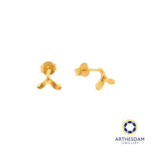 Load image into Gallery viewer, Arthesdam Jewellery 916 Gold Whale Tail Earrings
