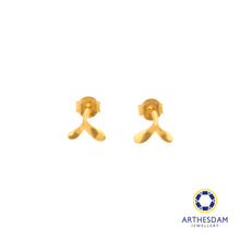 Load image into Gallery viewer, Arthesdam Jewellery 916 Gold Whale Tail Earrings
