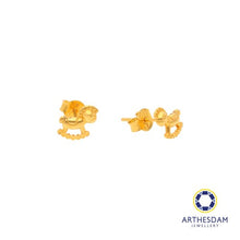 Load image into Gallery viewer, Arthesdam Jewellery 916 Gold Rocking Horse Earrings
