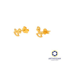 Load image into Gallery viewer, Arthesdam Jewellery 916 Gold Rocking Horse Earrings
