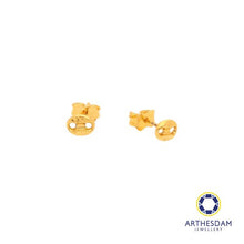 Load image into Gallery viewer, Arthesdam Jewellery 916 Gold Tiny Faceted Soda Tab Earrings
