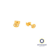 Arthesdam Jewellery 916 Gold Tiny Faceted Soda Tab Earrings