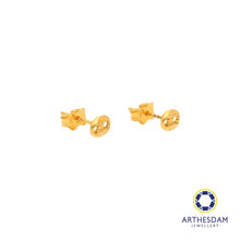 Load image into Gallery viewer, Arthesdam Jewellery 916 Gold Tiny Faceted Soda Tab Earrings

