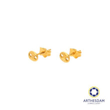 Load image into Gallery viewer, Arthesdam Jewellery 916 Gold Tiny Faceted Soda Tab Earrings
