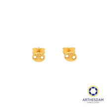 Load image into Gallery viewer, Arthesdam Jewellery 916 Gold Tiny Faceted Soda Tab Earrings
