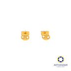 Arthesdam Jewellery 916 Gold Tiny Faceted Soda Tab Earrings