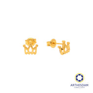 Arthesdam Jewellery 916 Gold Pointed Crown Earrings