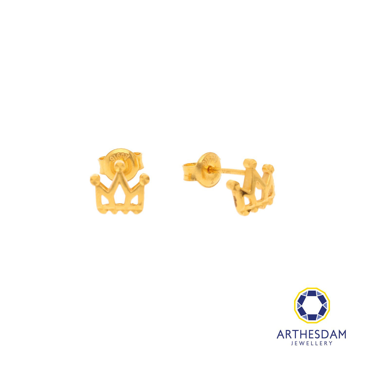 Arthesdam Jewellery 916 Gold Pointed Crown Earrings