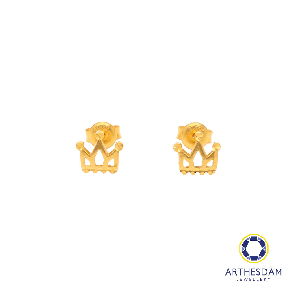 Arthesdam Jewellery 916 Gold Pointed Crown Earrings