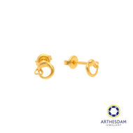 Arthesdam Jewellery 916 Gold Circle Whale Earrings