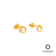 Load image into Gallery viewer, Arthesdam Jewellery 916 Gold Circle Whale Earrings
