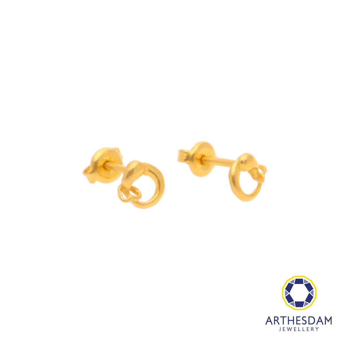Arthesdam Jewellery 916 Gold Circle Whale Earrings