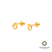 Load image into Gallery viewer, Arthesdam Jewellery 916 Gold Circle Whale Earrings
