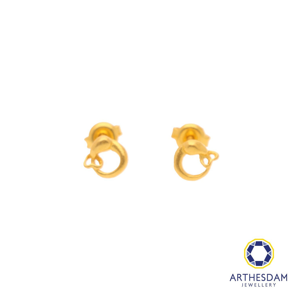 Arthesdam Jewellery 916 Gold Circle Whale Earrings