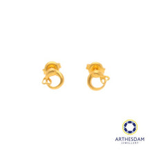 Load image into Gallery viewer, Arthesdam Jewellery 916 Gold Circle Whale Earrings
