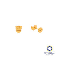 Arthesdam Jewellery 916 Gold Round Bolt Earrings