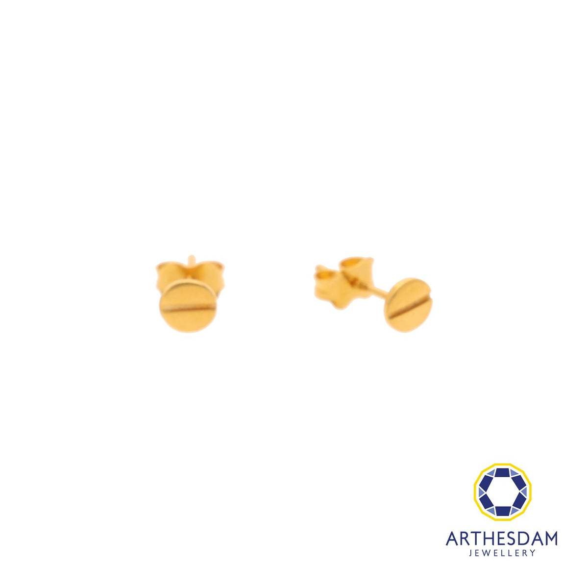 Arthesdam Jewellery 916 Gold Round Bolt Earrings