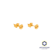 Load image into Gallery viewer, Arthesdam Jewellery 916 Gold Round Bolt Earrings
