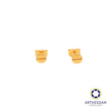 Load image into Gallery viewer, Arthesdam Jewellery 916 Gold Round Bolt Earrings

