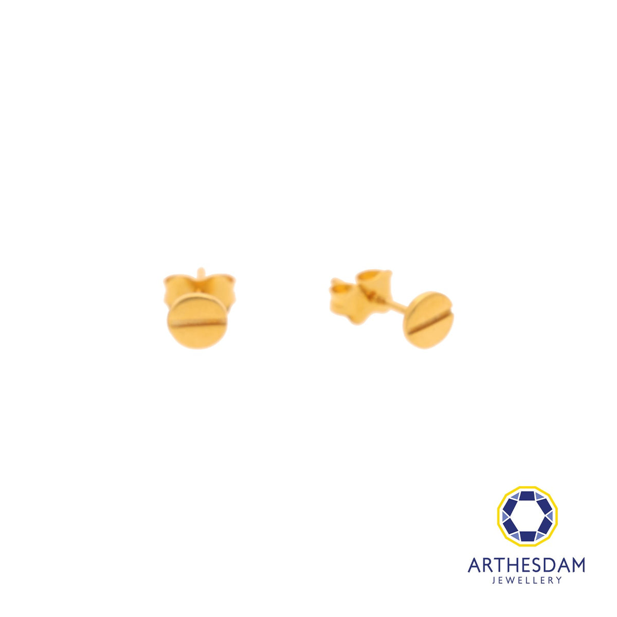Arthesdam Jewellery 916 Gold Round Bolt Earrings