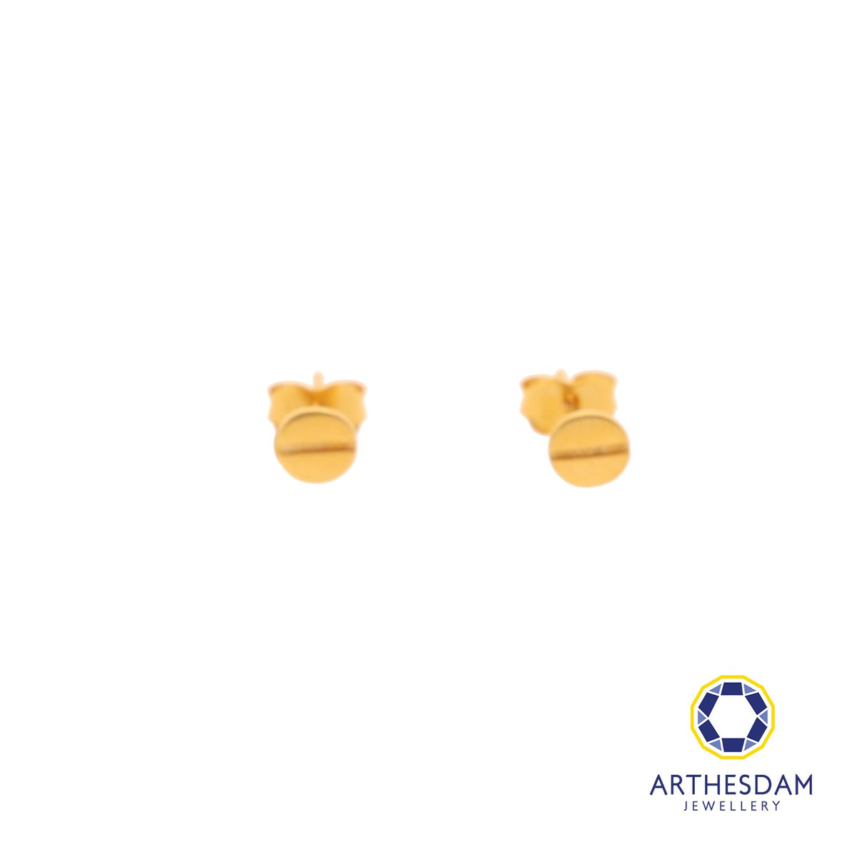 Arthesdam Jewellery 916 Gold Round Bolt Earrings
