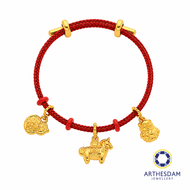 Arthesdam Jewellery 916 Gold Fortune Gallop Charm Red Bracelet