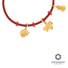 Load image into Gallery viewer, Arthesdam Jewellery 916 Gold Fortune Gallop Charm Red Bracelet
