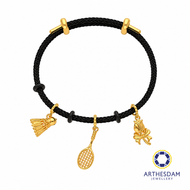 Arthesdam Jewellery 916 Gold Victory Smash Charm Black Bracelet