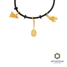 Load image into Gallery viewer, Arthesdam Jewellery 916 Gold Victory Smash Charm Black Bracelet
