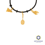 Arthesdam Jewellery 916 Gold Victory Smash Charm Black Bracelet