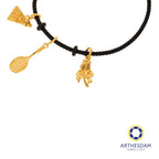 Arthesdam Jewellery 916 Gold Victory Smash Charm Black Bracelet