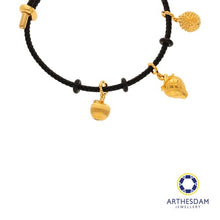 Load image into Gallery viewer, Arthesdam Jewellery 916 Gold Fruit FIesta Charm Black Bracelet
