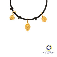 Load image into Gallery viewer, Arthesdam Jewellery 916 Gold Fruit FIesta Charm Black Bracelet
