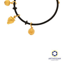Load image into Gallery viewer, Arthesdam Jewellery 916 Gold Fruit FIesta Charm Black Bracelet
