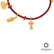 Load image into Gallery viewer, Arthesdam Jewellery 916 Gold Baby Blessing Charm Red Bracelet

