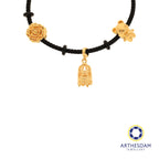 Arthesdam Jewellery 916 Gold Whimsical Teddy Charm Black Bracelet
