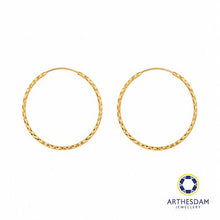Load image into Gallery viewer, Arthesdam Jewellery 916 Gold Large Faceted Hoop Earrings
