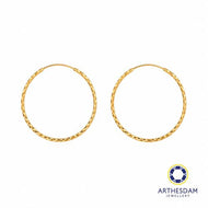 Arthesdam Jewellery 916 Gold Large Faceted Hoop Earrings