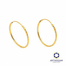 Load image into Gallery viewer, Arthesdam Jewellery 916 Gold Large Faceted Hoop Earrings
